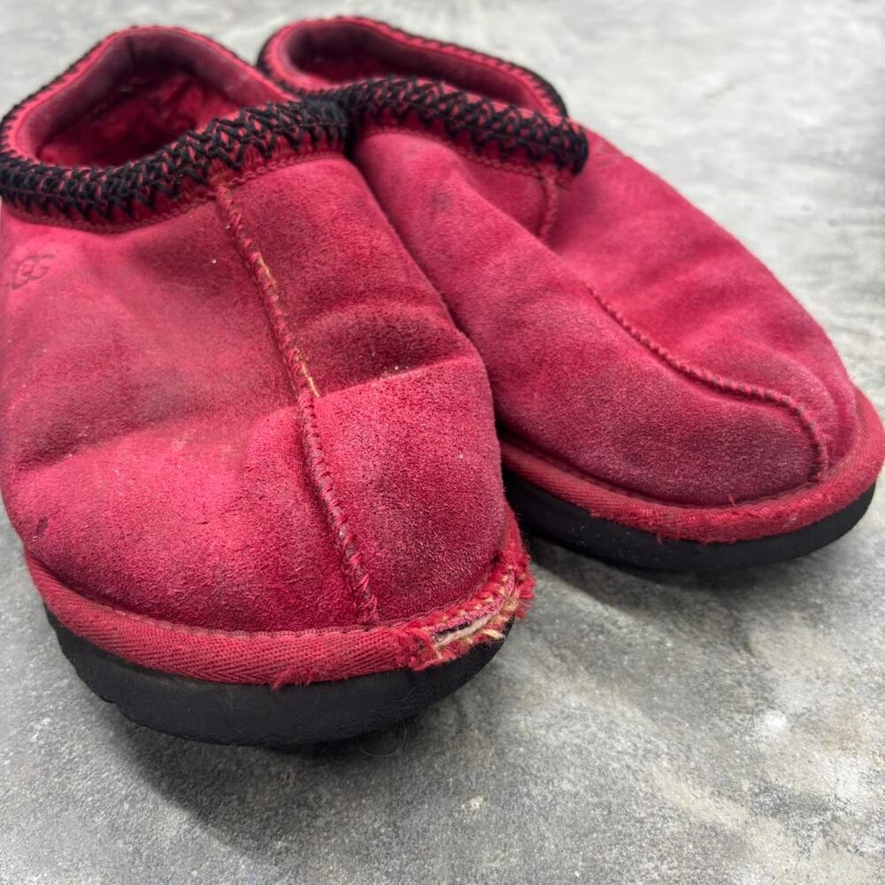 Ugg Tasman US Men’s 11 Red Suede Ankle Slip on Loafers Slippers - Picture 4 of 8